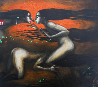 Painting titled "Древне-женское" by Serge Sunne, Original Artwork, Acrylic