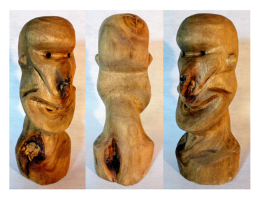 Escultura intitulada "Uncle Toni" por Pedro Guimarães, Obras de arte originais, Madeira