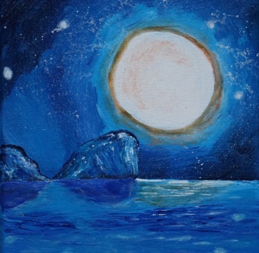 Peinture intitulée "Clair de Lune." par Adrien C., Œuvre d'art originale, Acrylique
