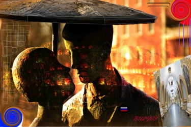 Arte digitale intitolato "The Lovers in " Мос…" da Marc Bulyss, Opera d'arte originale, Pittura digitale