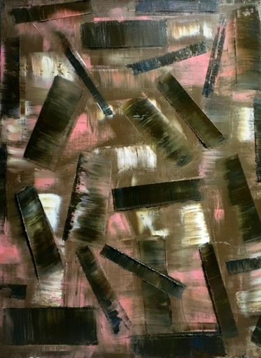 Painting titled "Abstraction 20" by Yury Korolkov, Original Artwork, Oil Mounted on Wood Stretcher frame