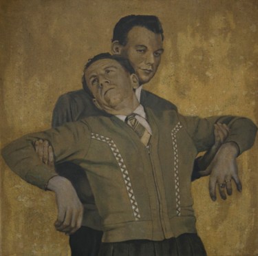 La bonne façon de tenir une personne qui se noie. 「La bonne façon de t…」というタイトルの絵画 Robert Jan Overeemによって, オリジナルのアートワーク, アクリル