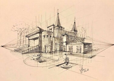Disegno intitolato "Nowhere place" da Roger Harb, Opera d'arte originale, Inchiostro