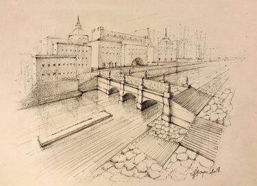 Disegno intitolato "Freehand sketch "No…" da Roger Harb, Opera d'arte originale, Inchiostro