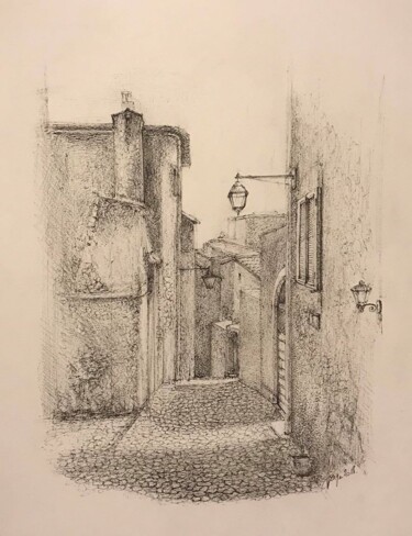 Disegno intitolato "Freehand sketch "Se…" da Roger Harb, Opera d'arte originale, Inchiostro