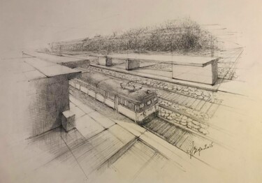 Disegno intitolato "Freehand sketch "Il…" da Roger Harb, Opera d'arte originale, Inchiostro