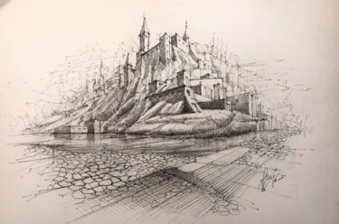 Disegno intitolato "Freehand sketch "No…" da Roger Harb, Opera d'arte originale, Inchiostro