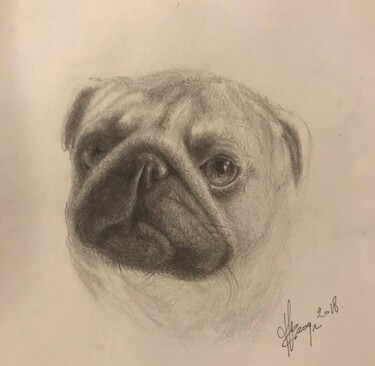 Disegno intitolato "Freehand sketch "Gu…" da Roger Harb, Opera d'arte originale, Matita