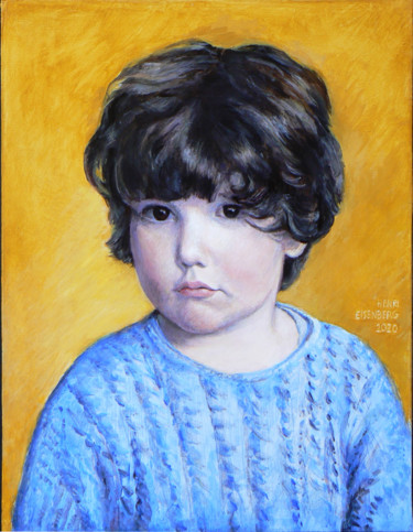 Portrait Petit Garçon Peinture intitulée "Portrait Petit Garç…" par Henri Eisenberg, Œuvre d'art originale, Acrylique Monté sur Châssis en bois