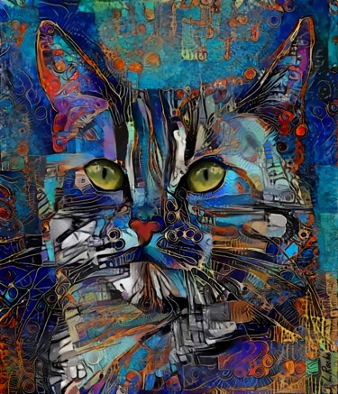 Michal Jr. cat, Mix media - 70x60 cm - OOAK