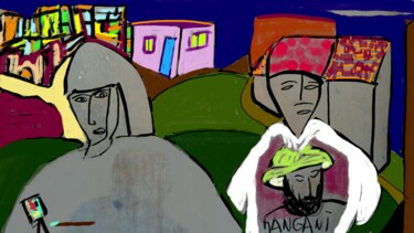 Arte digitale intitolato "insieme ai maestrii" da Mangani', Opera d'arte originale, Fotomontaggio
