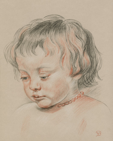 Dessin intitulée "Nicolaas fils de Ru…" par Nathalie Bernard, Œuvre d'art originale, Conté