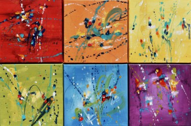 Painting titled "Colors of Trust" by Cynthia Ligeros, Original Artwork, Oil Mounted on Wood Stretcher frame
