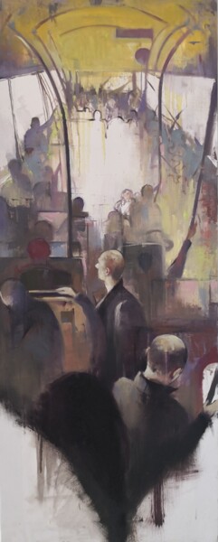 绘画 标题为“BUS” 由Weixuan Zhang, 原创艺术品, 油