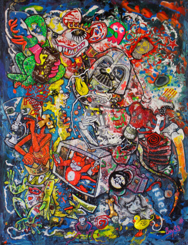 Peinture intitulée "GHOST CLUSTER" par Denis Michel (2nyss), Œuvre d'art originale, Acrylique