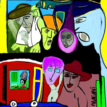 Arte digitale intitolato "Cirque de monstres…" da Mangani', Opera d'arte originale, Pittura digitale