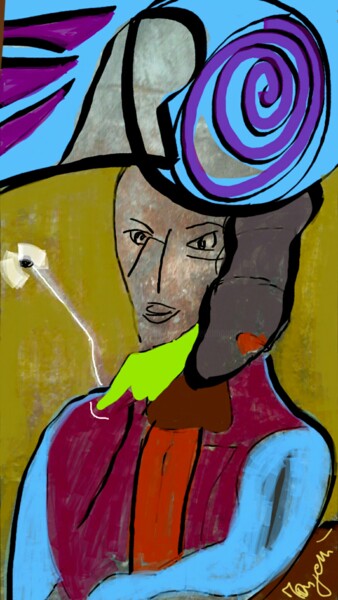 Arte digitale intitolato "Ritratto n.2" da Mangani', Opera d'arte originale, Pittura digitale