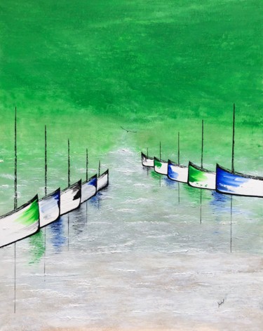 Exode fictif Peinture intitulée "Exode fictif" par Ysabel Laffitte, Œuvre d'art originale, Acrylique Monté sur Châssis en bois
