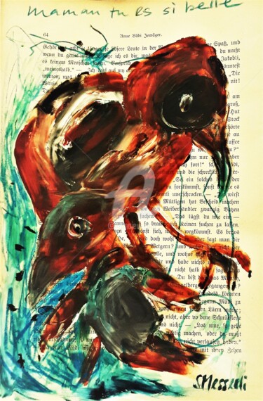 Malerei mit dem Titel "maman tu es si belle" von Silvia Messerli, Original-Kunstwerk, Acryl