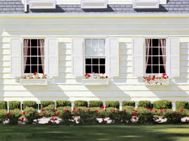 印花与版画 标题为“Geraniums” 由Joseph Michetti, 原创艺术品, 油 安装在木质担架架上