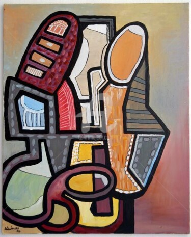 Peinture intitulée "Le gardien du temple" par Armand Pascal Aniambossou, Œuvre d'art originale