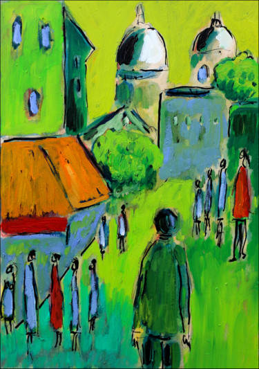 Peinture intitulée "Le monde antique" par Jean Mirre, Œuvre d'art originale, Huile