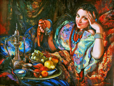 Картина под названием "Roksolana" - Oksana Soroka, Подлинное произведение искусства, Масло