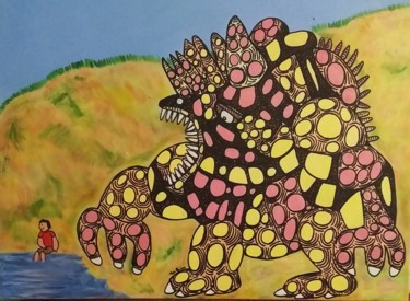 Peinture intitulée "Les pieds dans l'eau" par Aorlius, Œuvre d'art originale, Acrylique