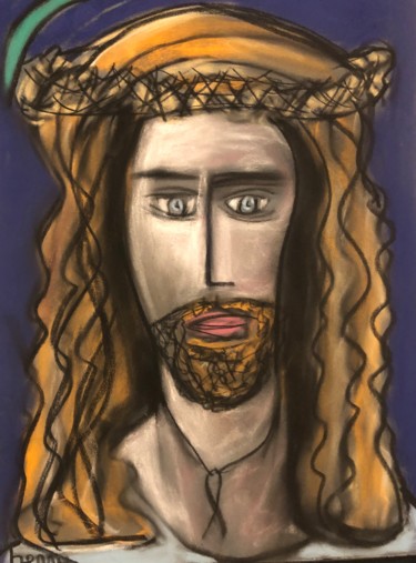Ichthus- Christ de Nazareth. Painting titled "Ichthus- Christ…" by Serge Berry, Original Artwork, Pastel