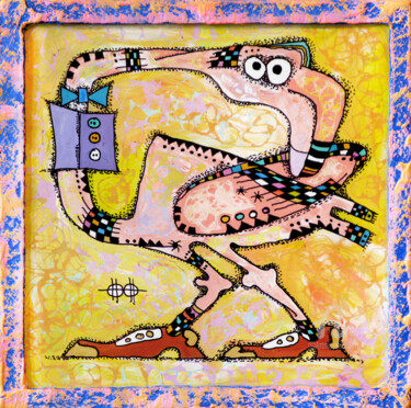 「Flamingo that hurri…」というタイトルの絵画 Nikita Ostapencoによって, オリジナルのアートワーク, アクリル
