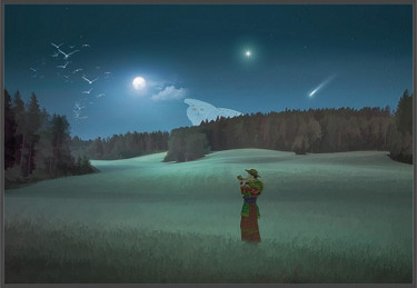 数字艺术 标题为“étoile du soir” 由Harald Dastis, 原创艺术品, 数字油画