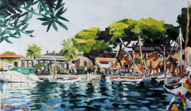 Peinture intitulée "Ile de Bendor - Le…" par Pascal Brachet, Œuvre d'art originale, Huile