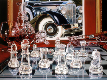 印花与版画 标题为“Glass and Class” 由Joseph Michetti, 原创艺术品, 油 安装在木质担架架上