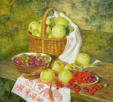 Картина под названием "The aroma of summer" - Elena Cherneeva, Подлинное произведение искусства, Масло