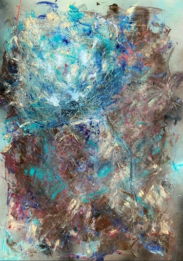 Peinture intitulée "Turquoise" par Sophie Jourdain De Thieulloy, Œuvre d'art originale, Huile