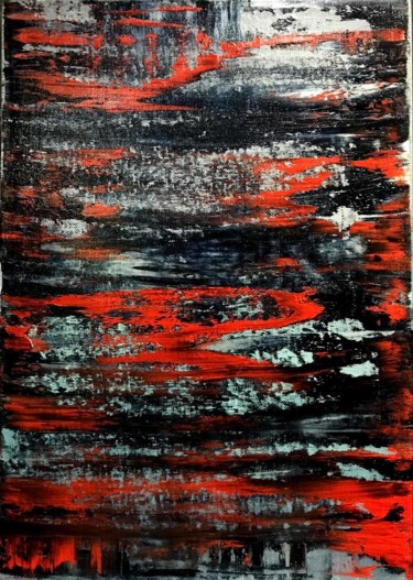 Painting titled "Abstraction 34" by Yury Korolkov, Original Artwork, Oil Mounted on Wood Stretcher frame