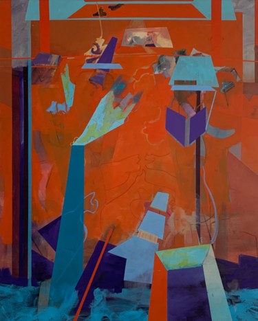 Pintura titulada ""CONEXIÓN ARDIENTE"" por Daniel Bottero, Obra de arte original, Oleo