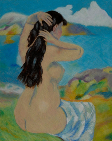 Drawing titled "Bathing (Master Cop…" by Liz Paker, Original Artwork, Pastel