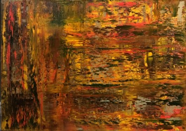 Abstraction 35 Painting titled "Abstraction 35" by Yury Korolkov, Original Artwork, Oil Mounted on Wood Stretcher frame