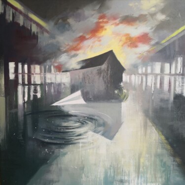 绘画 标题为“Incendio” 由Weixuan Zhang, 原创艺术品, 油