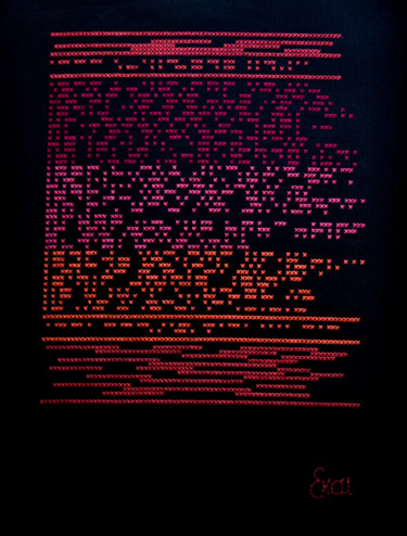 제목이 "Brodème Je vous aim…"인 섬유 예술 Ekaterina Igorevna로, 원작, 자수