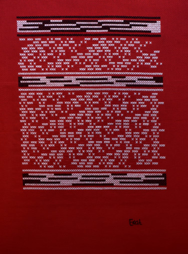제목이 "Brodème Oui III"인 섬유 예술 Ekaterina Igorevna로, 원작, 자수