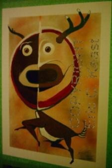 untitled 'pumpkin head' deer Painting titled "untitled 'pumpkin h…" by Broken Vulture Art, Original Artwork, Oil