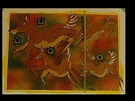 currently untitled deer Painting titled "currently untitled…" by Broken Vulture Art, Original Artwork, Oil