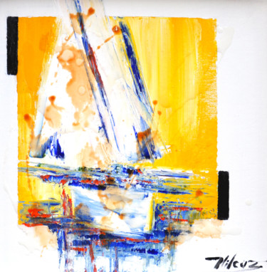 Painting titled "New life" by Corinne Vilcaz, Original Artwork, Oil Mounted on Cardboard