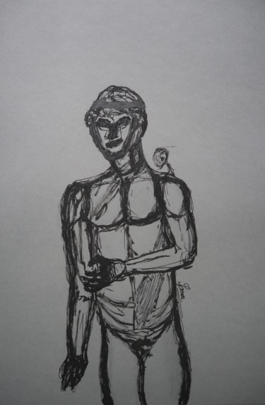 Tekening getiteld "Psyché sans Amour" door Adam Spinosa, Origineel Kunstwerk, Inkt