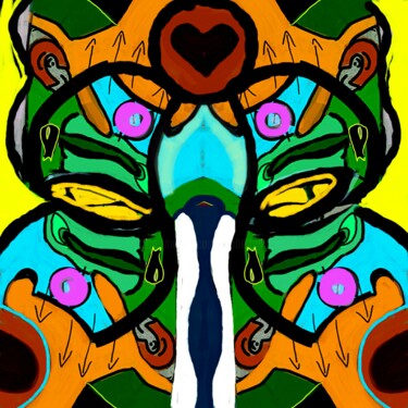 Arte digitale intitolato "Cuore alieno, occhi…" da Mangani', Opera d'arte originale, Pittura digitale