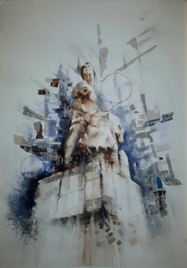 Pittura intitolato ""Pasquino"" da Valerio Scarapazzi, Opera d'arte originale, Acquarello