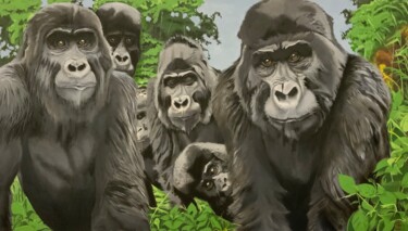 Peinture intitulée "Virunga" par Yann Comtat, Œuvre d'art originale, Acrylique