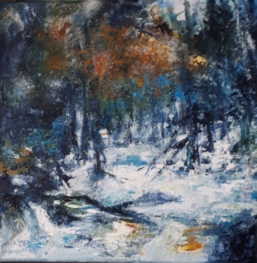 SOUS-BOIS 9 sous la neige  30 x 30cm